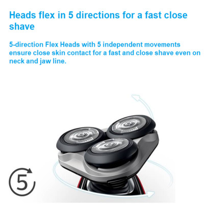 Máy cạo râu khô và ướt 2 trong 1 cao cấp series 5000 Philips S5370/04, kết hợp cả đầu tỉa mai tiện lợi, sạc nhanh an toàn- Hàng chính hãng