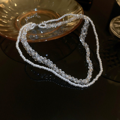 Dây chuyền vòng cổ hạt cườm trong suốt lấp lánh blink blink phong cách Hàn Quốc sang chảnh ấn tượng phong cách hot girl