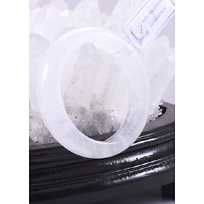 Vòng tay đá thạch anh ưu linh trắng ni 52 mệnh thủy, kim - Ngọc Quý Gemstones