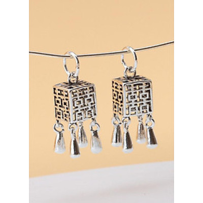 Combo 2 cái charm bạc thái hình lồng đèn vuông treo - Ngọc Quý Gemstones