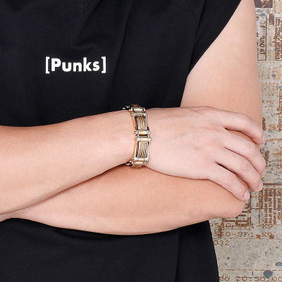 Lắc tay nam - Vòng tay nam Tittan kiểu luồn dây thép xoắn ba (Màu tùy chọn) - RB15