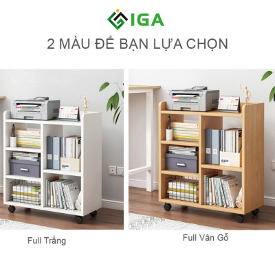 Kệ Đa Năng Lưu Trữ Đồ Dùng, Giá Sách Có Bánh Xe Thương Hiệu IGA - GP173