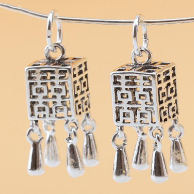 Combo 2 cái charm bạc thái hình lồng đèn vuông treo - Ngọc Quý Gemstones