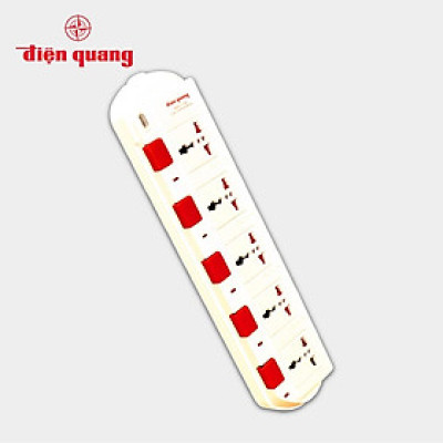 Ổ cắm Điện Quang ĐQ ESK SM750SL (5 lỗ 3 chấu) - Hợp nhiều chân cắm, có màn chắn thông minh, an toàn. Công suất 3200W