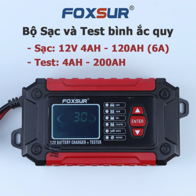 Công Nghệ Nhật Bản - Bộ Sạjc & Test Ắc Quy FOXSUR 12V 3AH-100AH 2IN1 – ĐÈN TRANG TRÍ