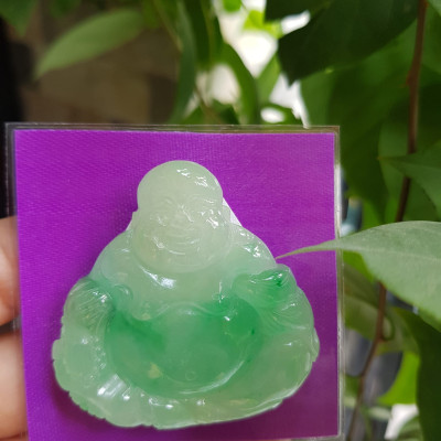 Mặt Dây Chuyền Nam Đẹp Phật Di Lặc Ngồi Cầm Thỏi Vàng Cười tươi 100% đá cẩm thạch tự nhiên Màu trắng bóng cả tượng điểm xanh lý quá đẹp giữa bụng thỏi tiền vàng  Size Ngang 48mm x Cao 48mm x Dầy 9mm mệnh Thủy Mộc đeo may mắn ạ