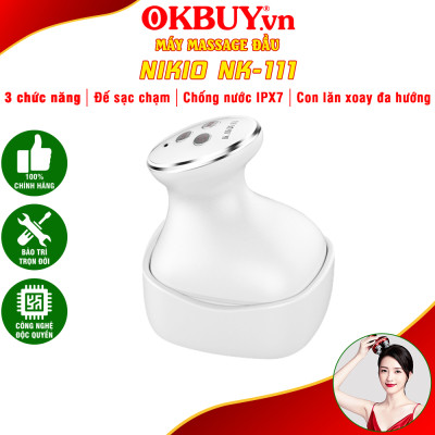 Máy Massage Đầu Kết Hợp Tia Hồng Ngoại, Chống Nước Nikio NK-111 - Rung Và Xoa Bóp Giúp Giảm Đau Nhức Đầu