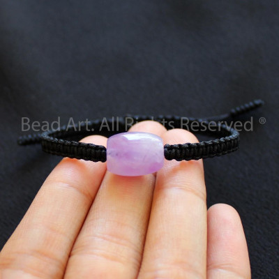 Vòng Tay Thắt Dây Lu Thống T.A Tím 14x10MM, Hoả, Thổ, Vòng Tay Phong Thuỷ, Chuỗi Hạt S50 - Bead Art