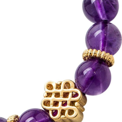 Vòng Tay Phong Thủy Nữ Đá Thạch Anh Tím Phối Charm Si (8mm) Mệnh Hỏa, Thổ Ngọc Quý Gemstones