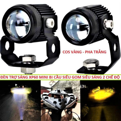 Đèn Trợ Sáng Bi Cầu Mini XP60 – 2 Chế Độ Cốt Vàng Pha Trắng, Siêu Sáng Chống Nước Tuyệt Đối Chất Lượng Cao , đèn ốp trần