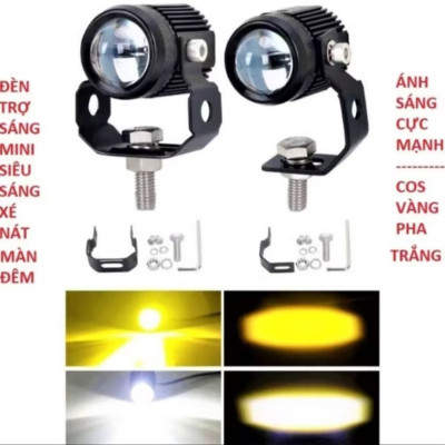 1 ĐÈN TRỢ SÁNG BI CẦU XP60 MINI SIÊU SÁNG LẮP XE MÁY ÔTÔ