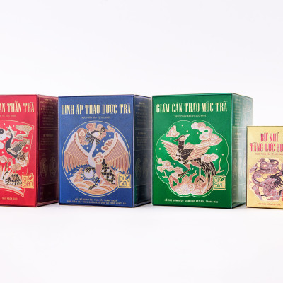 Hộp Quà Tặng Gồm 4 Sản Phẩm: Bổ Khí Tăng Lực Hoàn, Hỗ Trợ Giảm Cân Trà Thảo Mộc, Dưỡng Tâm An Thần Trà, Định Áp Thảo Dược Trà