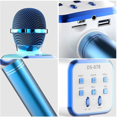 Micro Karaoke Bluetooth kèm loa kết nối điện thoại, máy tính bảng Hát Không Dây, Nghe Nhạc, Hỗ Trợ Kết Nối Thẻ Nhớ, USB Pin sạc MÀU ĐEN - Hàng Chính Hãng