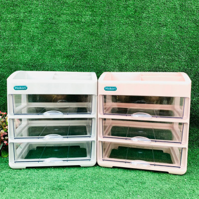 Tủ đựng mỹ phẩm, đồ dùng trang điểm, trang sức 3 tầng nhựa Hokori Việt Nhật