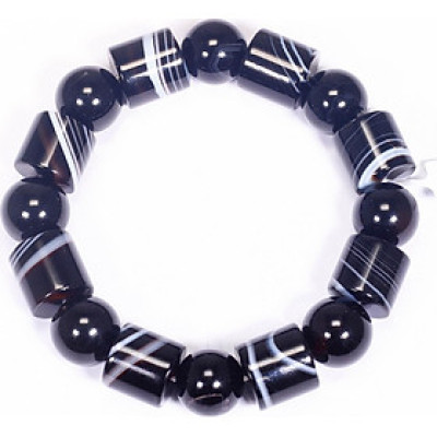 Vòng mã não đen đốt trụ mệnh thủy, mộc - Ngọc Quý Gemstones