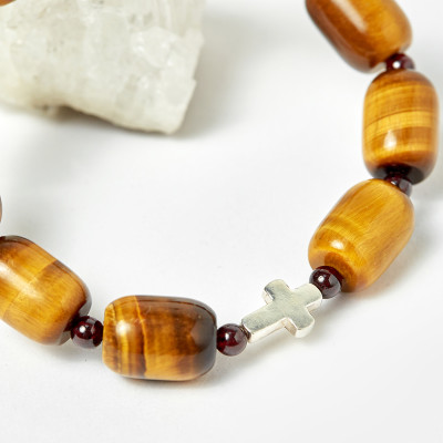 Vòng Chuỗi Mân Côi Đá Thạch Anh Mắt Hổ Ni 52 - Ngọc Quý Gemstones