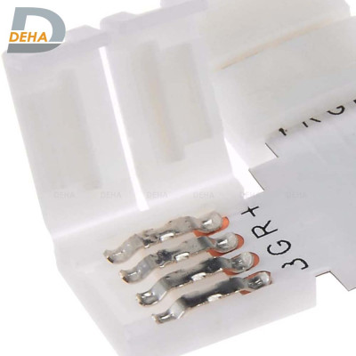 Đầu nối thẳng 4 chân cho led dây dán 5050 RGB đổi màu connector 4P pin 10 mm  trang trí dán tường thạch cao, cây máy tính, màn hình, ti vi, TV, Gaming, Tiktok dán tường, chống nước bền đẹp- Chính hãng DEHA