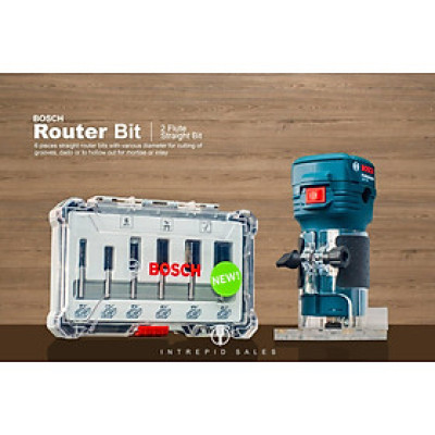 BỘ MŨI PHAY THẲNG 6 MÓN (MỚI) BOSCH 2607017467 - HÀNG CHÍNH HÃNG