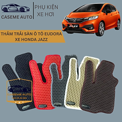 [HONDA JAZZ] Thảm Trải Sàn, Lót Sàn Ô Tô Cao Su Eudora CloudFoam Thiết Kế Theo Xe Dành Cho Xe HONDA JAZZ, Chống Nước, Không Mùi, Ngăn Bụi Bẩn, Dễ Vệ Sinh - Hàng Chính Hãng