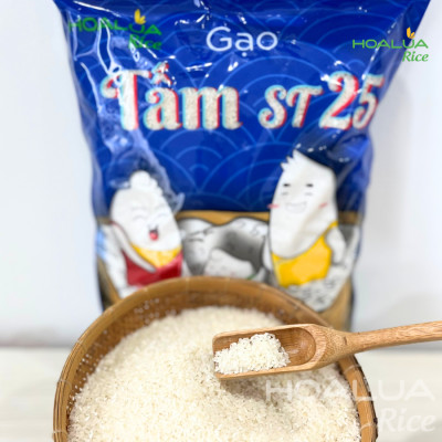 [Mua 1 Tặng 1] Mua 1 túi Gạo ST25 Lúa Tôm túi 5kg - Tặng 1 túi Tấm ST25 2kg (Tổng 7kg)