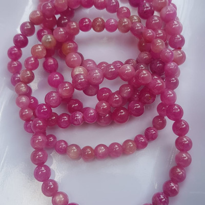  Vòng tay đá Rubby Hồng tự nhiên tươi đẹp Vòng size 6mm màu hồng Vòng Hợp Nữ mệnh hoả mệnh Thổ đeo đẹp sang xinh tay đẹp lắm ạ