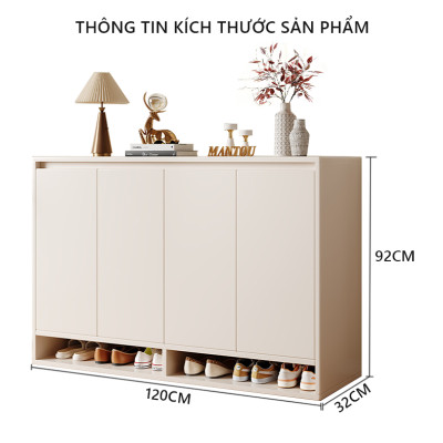 Tủ giày thông minh 4 cánh gỗ mdf phủ melamin phong cách minimalism thương hiệu IGA - GP316