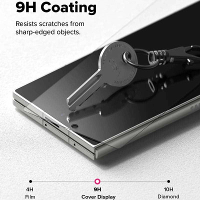 [Combo 2] Dán cường lực dành cho Samsung Galaxy Z Fold 7 RINGKE Cover Display Easy Slide Tempered Glass (Màn hình ngoài) có khung trợ dán rút bụi_ Hàng chính hãng
