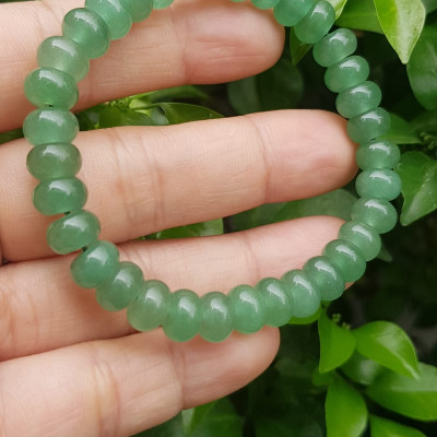 Vòng tay nữ đá thạch anh xanh đồng tiền bánh xe may mắn đẹp Vòng size hạt 8mm Hợp nữ mệnh mộc mệnh hoả mệnh thuỷ  đeo xinh đẹp may mắn tài lộc 