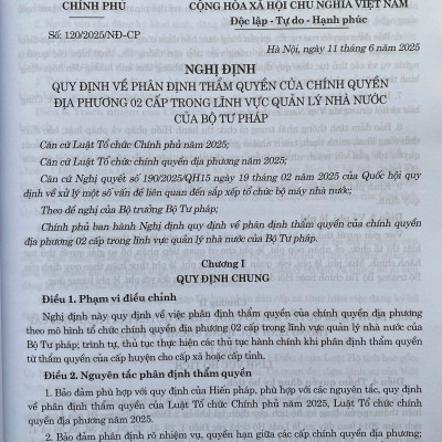  Hệ Thống Các Nghị Định Của Chính Phủ Về Phân Quyền, Phân Cấp, Phân Định Thẩm Quyền Giữa Chính Phủ Và Chính Quyền Địa Phương 2 Cấp Trong Lĩnh Vực Tư Pháp, Tài Chính, Nội Vụ, Văn Hoá - Xã Hội Và Đối Ngoại