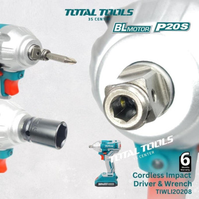 MÁY BẮN BU LÔNG PIN 20V (2 pin 2.0Ah + sạc)TOTAL TIWLI20208 - HÀNG CHÍNH HÃNG