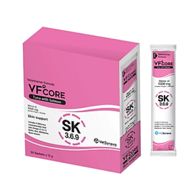 Súp thưởng chức năng VF Core SK dưỡng lông và da cho chó mèo gói 12g