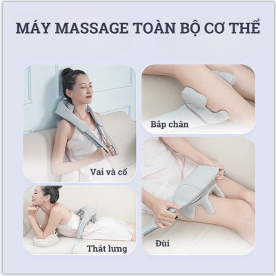 ￼Máy Massage Cổ Vai Gáy 6D BẢN CAO CẤP CÓ ĐÈN HỒNG NGOẠI , Đai Massage Cổ Vai Gáy Cắm Sạc PIN USB Tiện Lợi