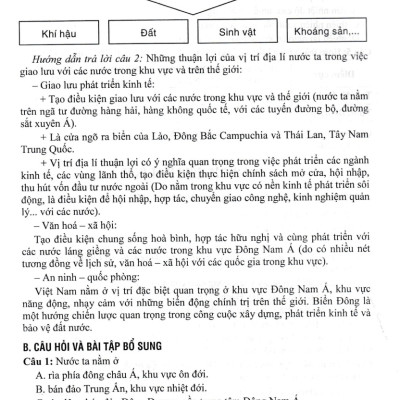Hướng Dẫn Trả Lời Câu Hỏi Và Bài Tập Địa Lí Lớp 8 (Bám Sát SGK Kết Nối Tri Thức Với Cuộc Sống) _HA