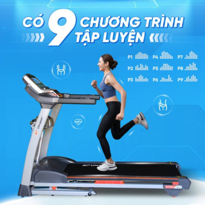 Máy Chạy Bộ Lifesport LS-6, Máy Chạy Bộ Có Tay Cầm Cảm Biến Nhịp Tim, Vùng Chạy Rộng Rãi  Với 7 Lớp Chống Trượt