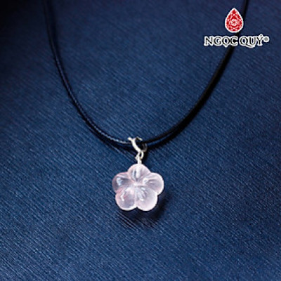 Mặt dây chuyền hoa 5 cánh đá pha lê hồng cao cấp - Ngọc Quý Gemstones