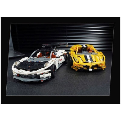 QMAN - 91008 Bộ đồ chơi xếp hình mô hình xe đua Ô tô trắng tốc độ Alabaster (KT 26.4x13.6x8.7cm)