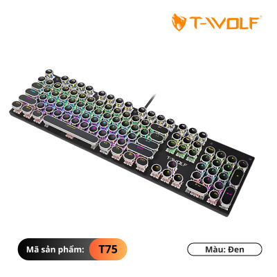 Bàn Phím cơ T-Wolf T75, Blue Switch, USB, LED, 104 Gaming - Hàng chính hãng