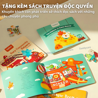 Đồ chơi xếp hình cho bé Level up Level 4 chủ đề khủng long Mideer puzzles