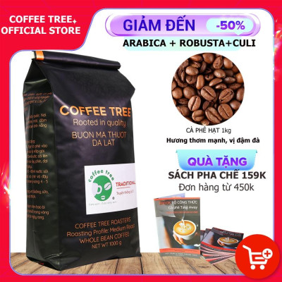 Cà Phê Nguyên Chất - Hạt - Truyền Thống Số 3 - Buôn Mê Thuột - 1Kg - Hương Thơm Vừa, Vị Đắng Đậm, Hậu Vị Ngọt