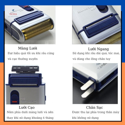 [KoSuyTu] Yandou Máy Cạo Râu Khô Nam Đa Năng SC W301U Sạc Điện Pin Bền 8 Giờ - Kèm Lưỡi Dao Thay Thế & Bao Da Sang Trọng