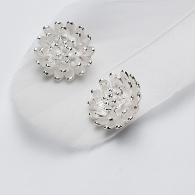 Charm bạc hoa cúc 2 khoen liên kết vòng/dây chuỗi - Ngọc Quý Gemstones