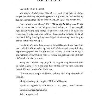 Vở Ôn Tập Hè Tiếng Anh 1 - Theo Chương Trình Giáo Dục Phổ Thông Mới_HA