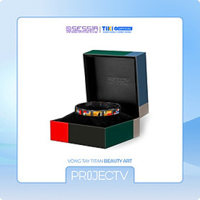 Vòng Đeo Tay Titanium Beauty Art (Màu Đen - Black) - PROJECT V - Tinh Tế và Sang Trọng - Hàng Chính Hãng