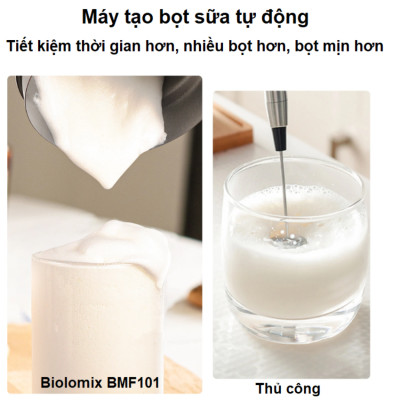 Máy tạo bọt sữa, cà phê, ca cao New Digital 5 trong 1 chuyên nghiệp thương hiệu Mỹ Biolomix BMF102E - Hàng chính hãng (BẢO HÀNH 1 NĂM)