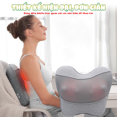 Gối massage lưng và cổ vai gáy hồng ngoại Booster Boluojun ST-1203