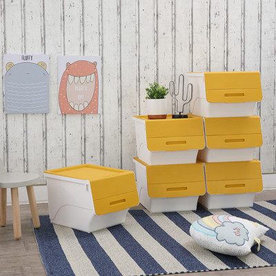 Thùng lưu trữ đa năng 34 lít OTELLO chất liệu nhựa PP trắng, nắp vàng, kích thước 45x38x31cm (DxRxC) | Index Living Mall | Nhập khẩu Thái Lan