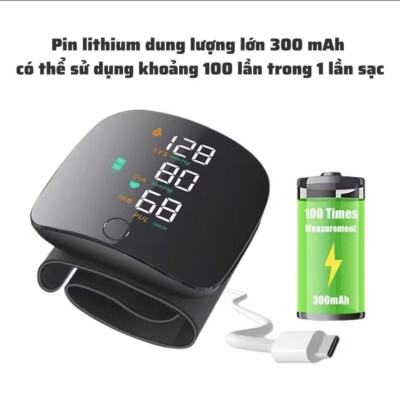 Máy Đo HuyếttÁp CổTay Thông Minh, Màn Hình LED, GiọngNói Tiếng Việt, Bản Sạc Pin Tiện Lợi đèn pha led ốp trần