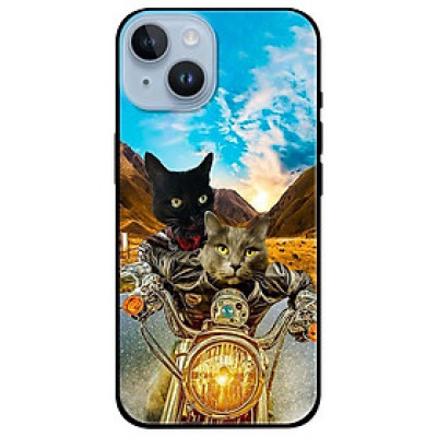 Ốp lưng dành cho Iphone 14 - Iphone 14 Plus - Iphone 14 Pro - Iphone 14 Pro Max - Hai Chú Mèo Lái Mô Tô