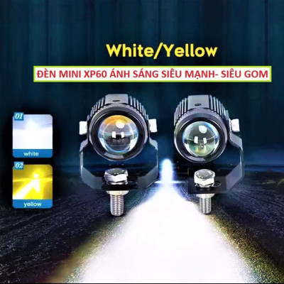 Đèn Trợ Sáng Bi Cầu Mini XP60 – 2 Chế Độ Cốt Vàng Pha Trắng, Siêu Sáng Chống Nước Tuyệt Đối Chất Lượng Cao , đèn ốp trần