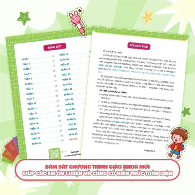 Sách - Phiếu Bài Tập Cuối Tuần Toán, Tiếng Việt, Tiếng Anh Lớp 4 - Combo 3 Cuốn - Megabook